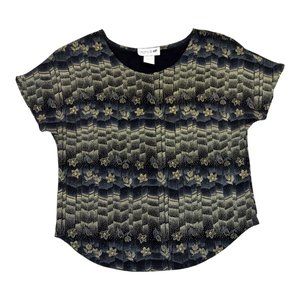 Jaipur Women Top Size L Large Floral Fitted Stretch Hand Wash 92% Acetate‎